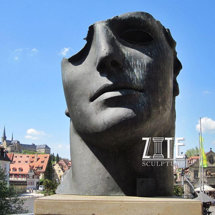 Famous garden large big size antique abstract man face staute bronze igor mitoraj sculpture