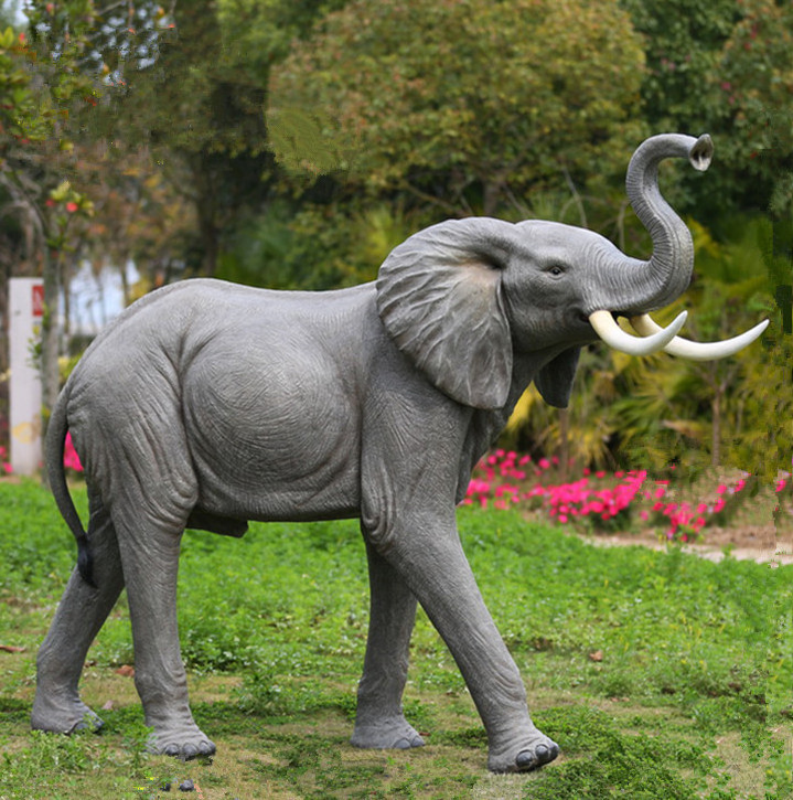 Garden Decorative Life Size Fiberglass Elephant Statue