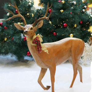 Large Christmas Life Size Animal Sculpture Resin Fiberglass Reindeer Statue