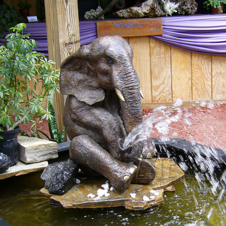 Hot Sale Outdoor elephant bronze water garden fountain