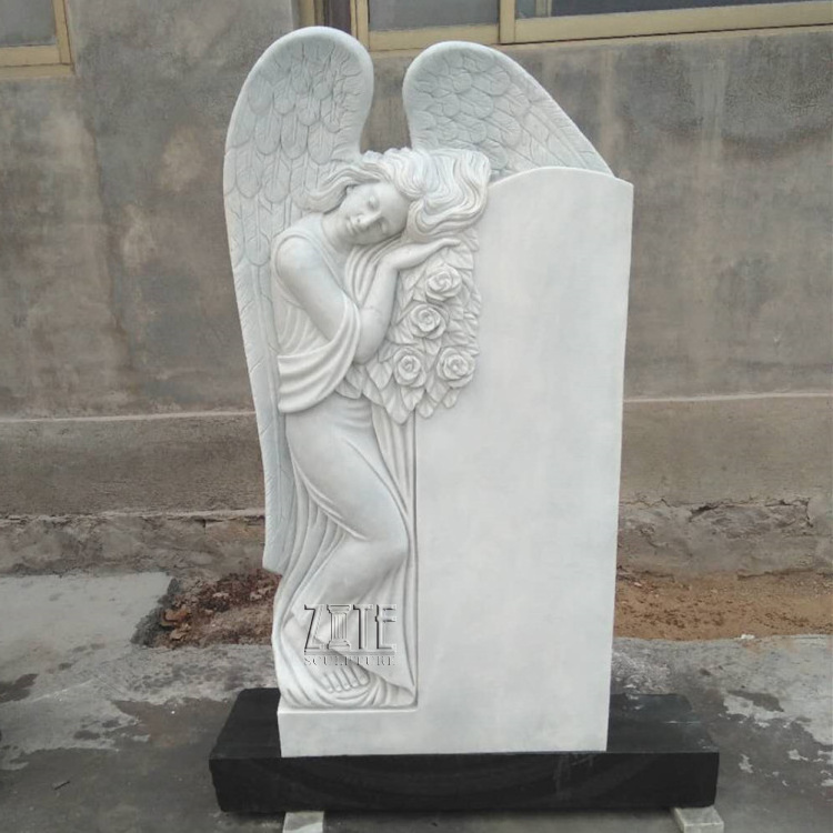 White marble granite gravestone natural stone angle tombstone price