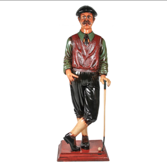 Garden Polyresin Golf Decoration Life Size Resin Golfer Statue