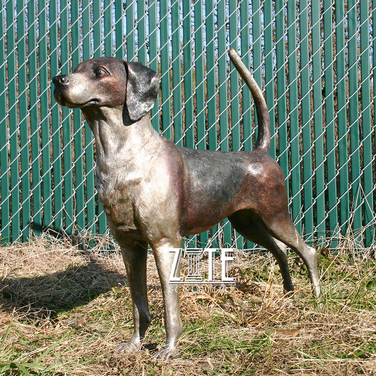 High Quality Cheap home decoration life size bronze brass dog statue