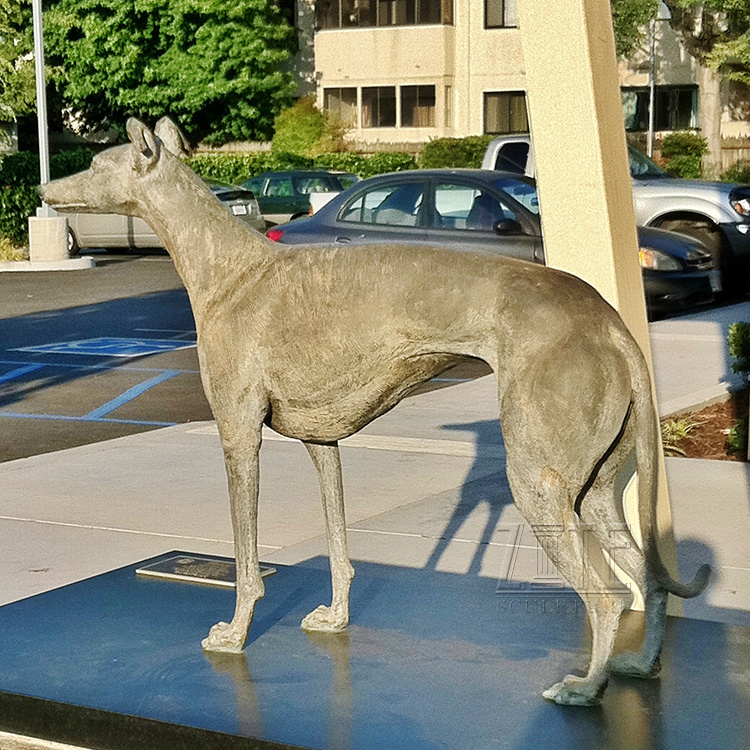 Cheap yard animal sculpture bronze greyhound life size dog statue