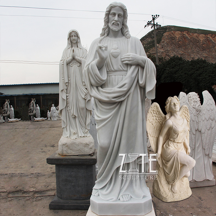 Popular Design Hand Carved life size marble jesus figure statue