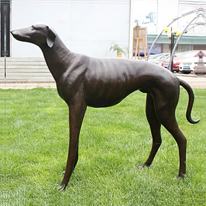 Garden casting life size greyhound statue bronze whippet dog sculptures for the yard