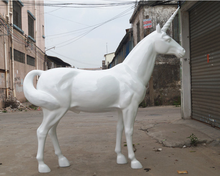 Garden decoration life size art resin fiberglass unicorn statue