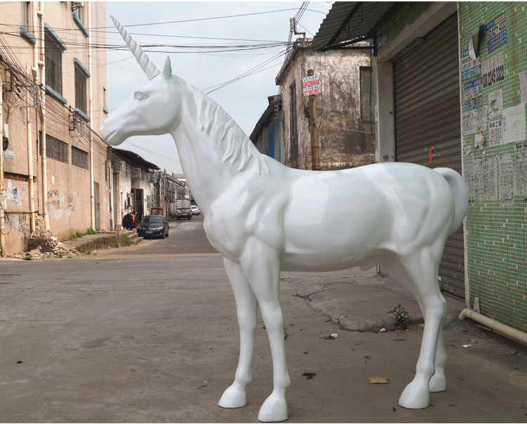 Garden decoration life size art resin fiberglass unicorn statue