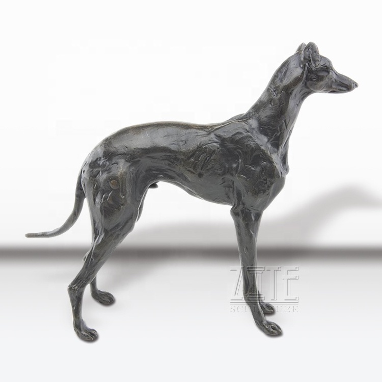 Garden casting life size greyhound statue bronze whippet dog sculptures for the yard