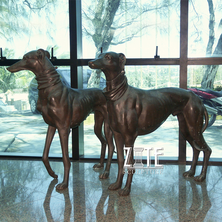 High quality Garden casting standing bronze golden retriever dog sculpture statue