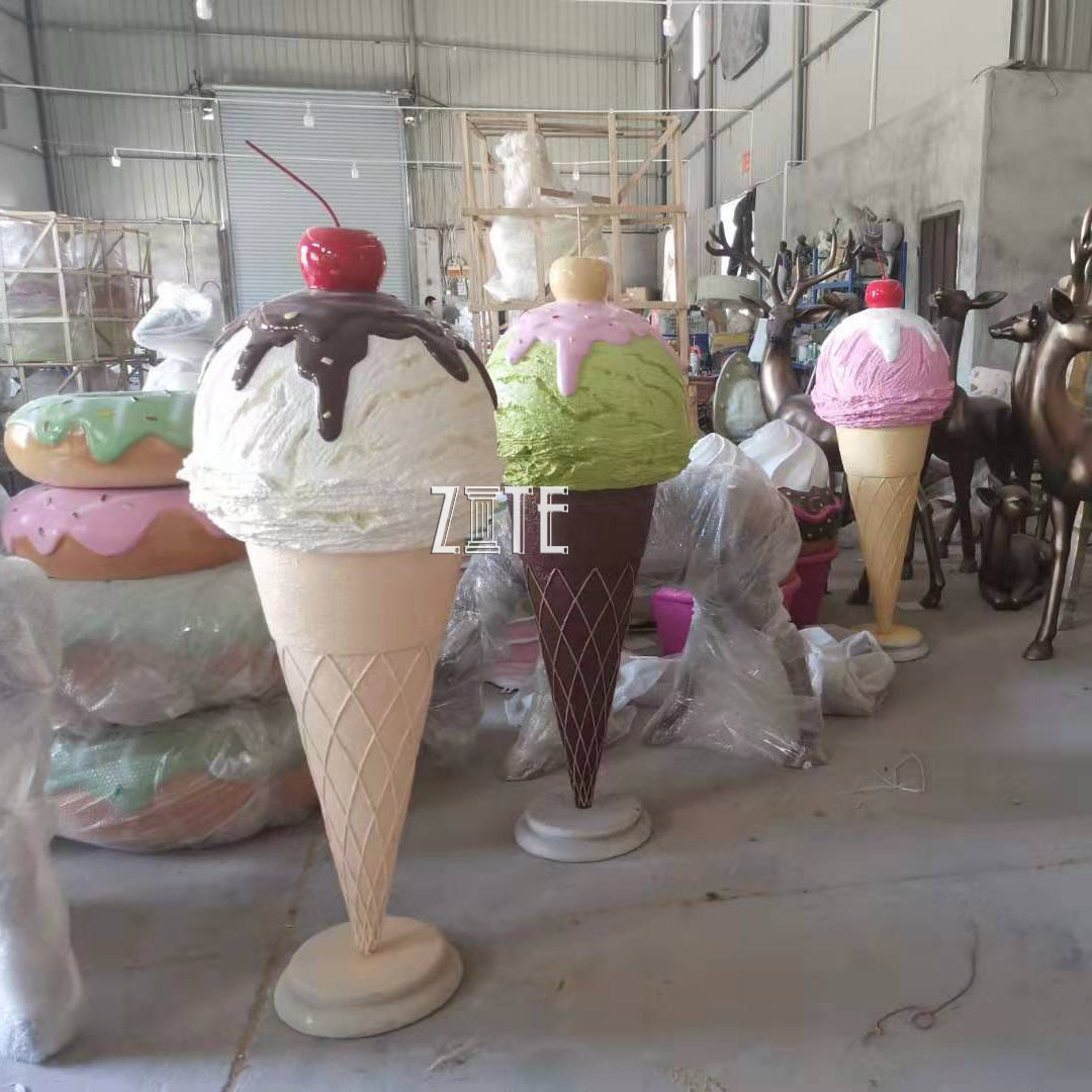 Giant outdoor garden resin fiberglass ice cream statue sculpture