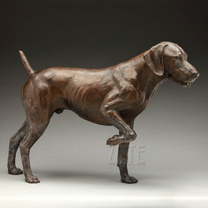 Outdoor Decorative Animal Statue Life Size Bronze Labrador Retriever Dog Sculpture