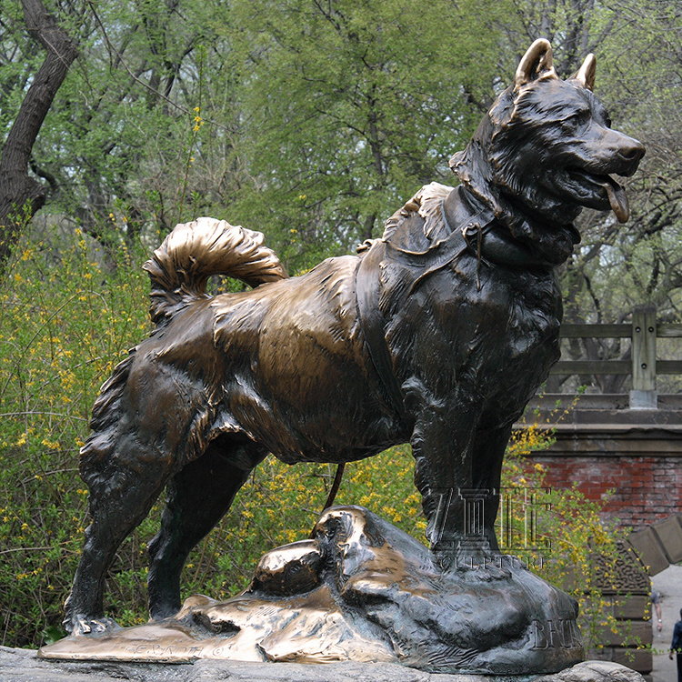 Western Style German Shepherd Dog Bronze Animal Dog Statue