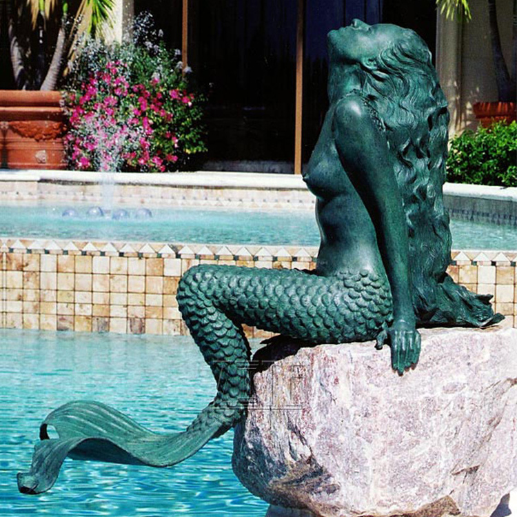 Popular Designs Decorative Life Size bronze mermaid statue