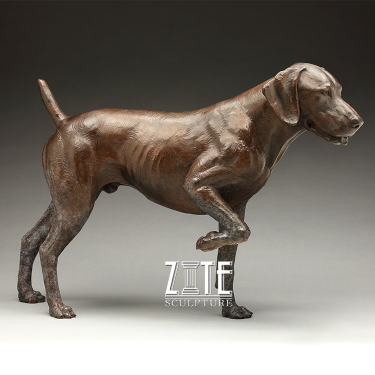 High quality Garden casting standing bronze golden retriever dog sculpture statue