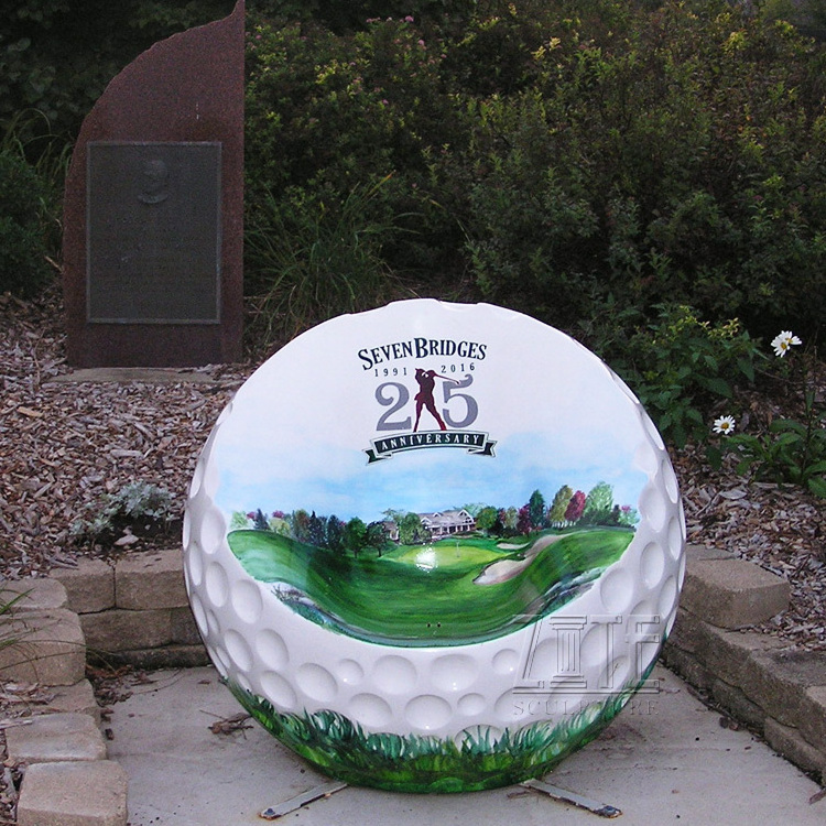 Garden outdoor giant decorative resin fiberglass golf ball sculpture