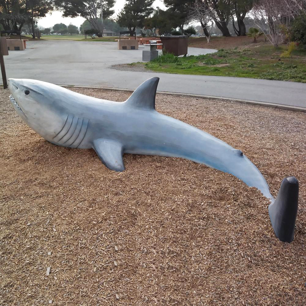 Outdoor Decoration Fiberglass Resin Shark Sculpture Animal Statue