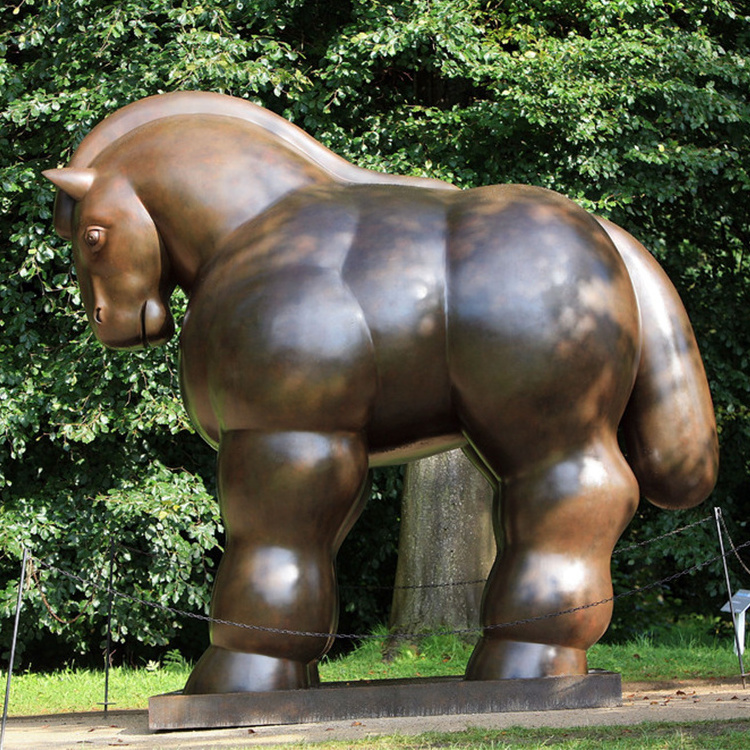 Modern Outdoor Decor Large Famous Fernando Botero Bronze Fat Horse Sculpture Statue For Sale