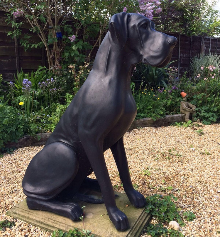 Western Style Bronze Life Size Great Dane Dog Statue