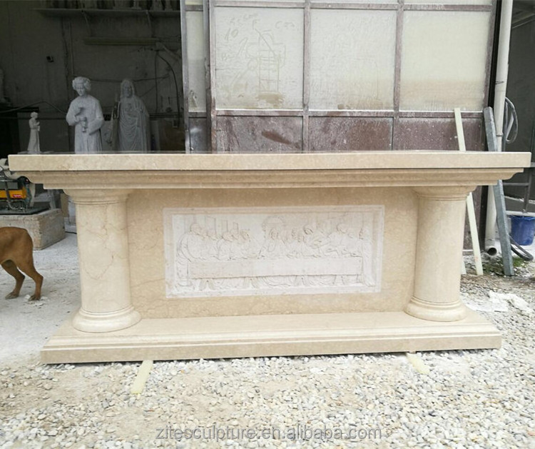 Hand Carved Natural Marble Stone Church Pulpit Altar Table