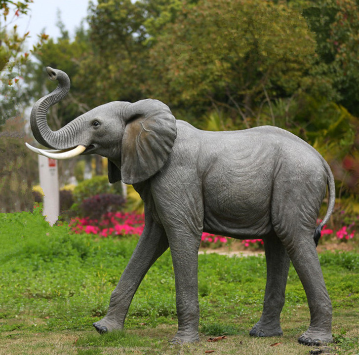 Garden Decorative Life Size Fiberglass Elephant Statue