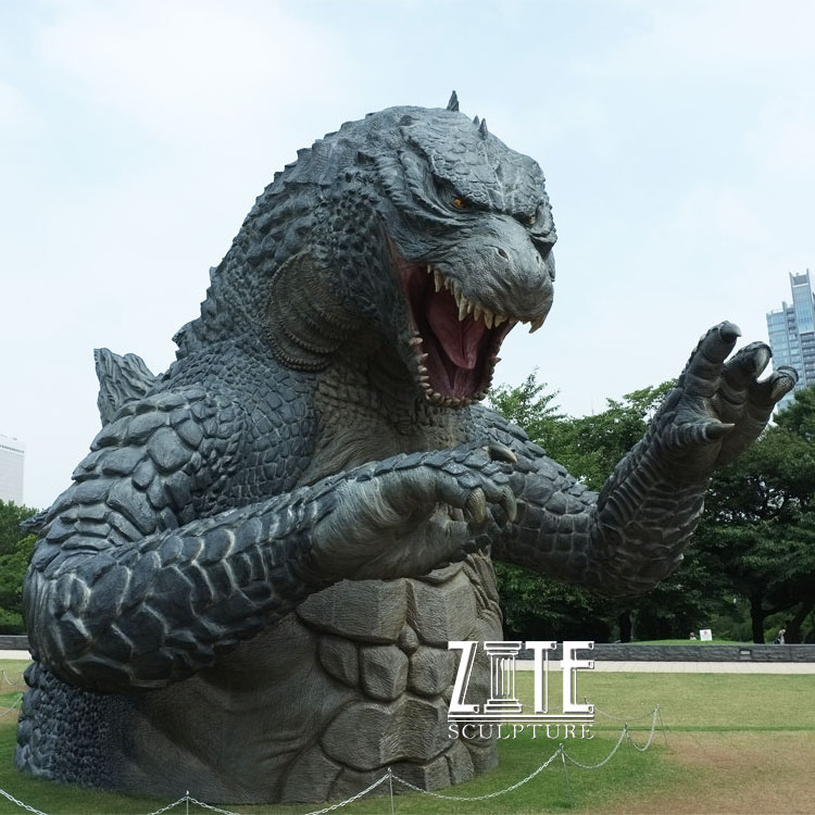 Custom large resin animal sculpture fiberglass godzilla statue