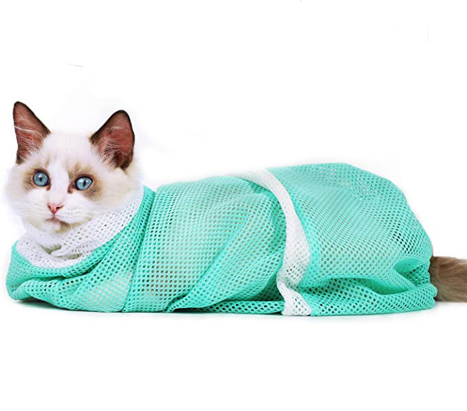 Cat Grooming Bathing Bag Adjustable Cat Washing Bag Prevent Biting Scratching for Cat Bathing