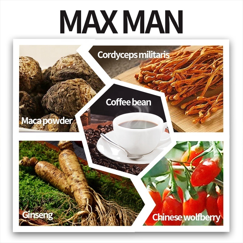 Factory price hot sale 100% Chinese herbal men's energy coffee maca  coffee