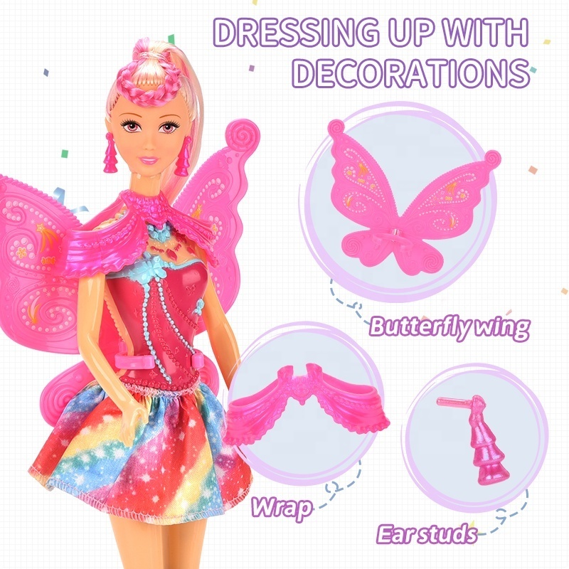 11 Inch Flower Fairy Princess Doll Small And Cute Movable Joints Portable Sweet Fashion Plastic Girl Doll Toys For Kids