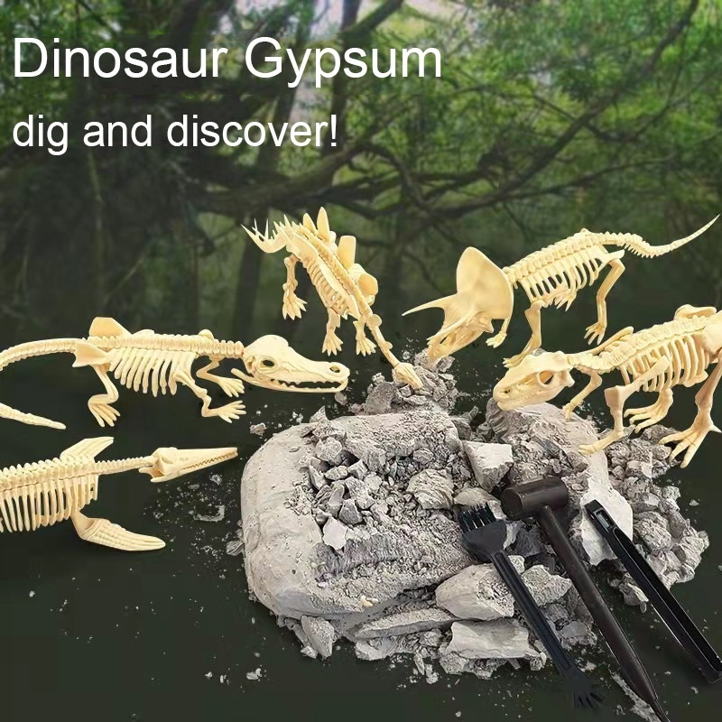 DIY Dinosaur Gypsum Archaeology Toy Set Dig And Discover Dinosaur Fossil Excavation Educational Toys For Kids