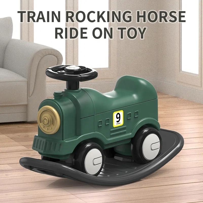 Baby Ride On Car 2 In 1 Toddler Train Rocking Horse Toys Four Wheels Baby Ride on Toys For Kids