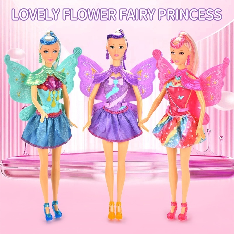 11 Inch Flower Fairy Princess Doll Small And Cute Movable Joints Portable Sweet Fashion Plastic Girl Doll Toys For Kids