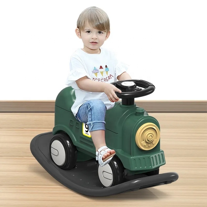 Baby Ride On Car 2 In 1 Toddler Train Rocking Horse Toys Four Wheels Baby Ride on Toys For Kids