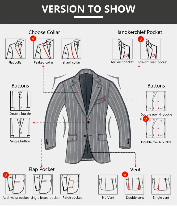 Professional Factory Mens Double Breasted Tailored 2 Piece Latest Design Custom Coat Pant Suits Slim Fit Set For Men