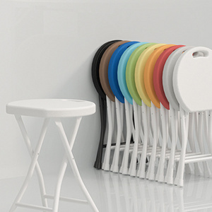 Plastic Folding Stool Portable Household Small Bench Outdoor Thickened Round Stool