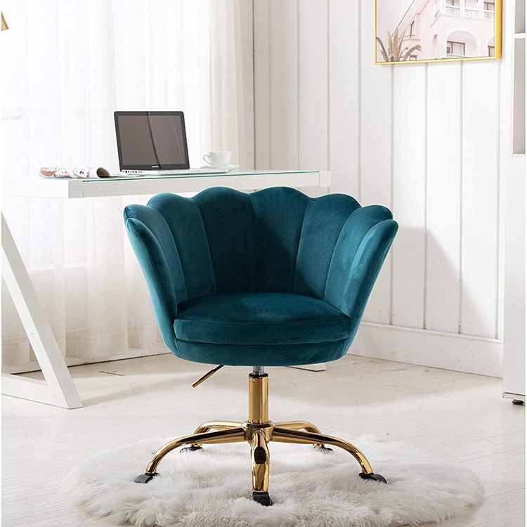 Modern Armchair Adjustable Swivel Chair Casters Flower Shaped Back Ergonomic Office Chair For Living Room Bedroom Office