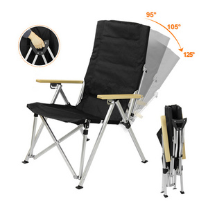 Adjustable Backrest Outdoor Single Aluminium Camping Folding Beach Chair