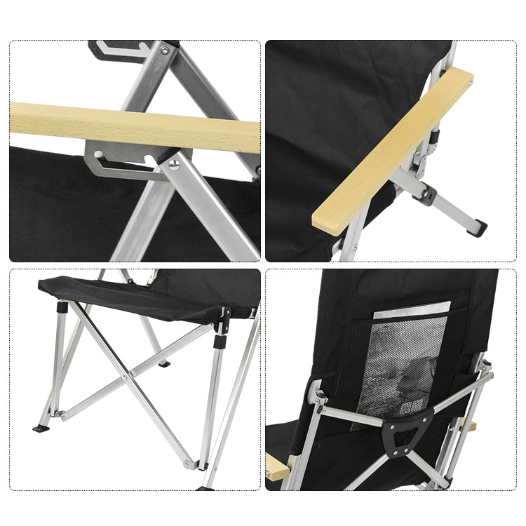 Adjustable Backrest Outdoor Single Aluminium Camping Folding Beach Chair