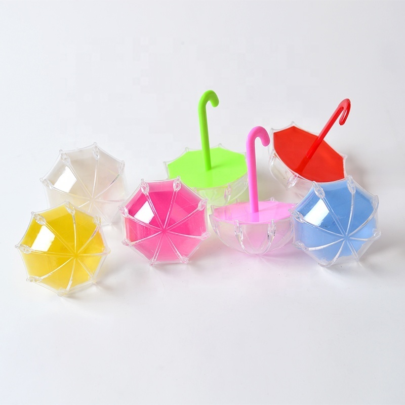 Hot sale cute mini umbrella shaped plastic candy gift packing box