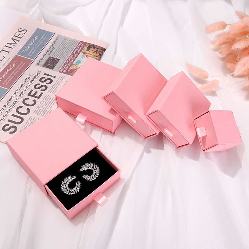 Personalized Logo Jewelry Box Packaging cajas para joyas  Slide Lovely Hot Pink Jewelry Box Packaging