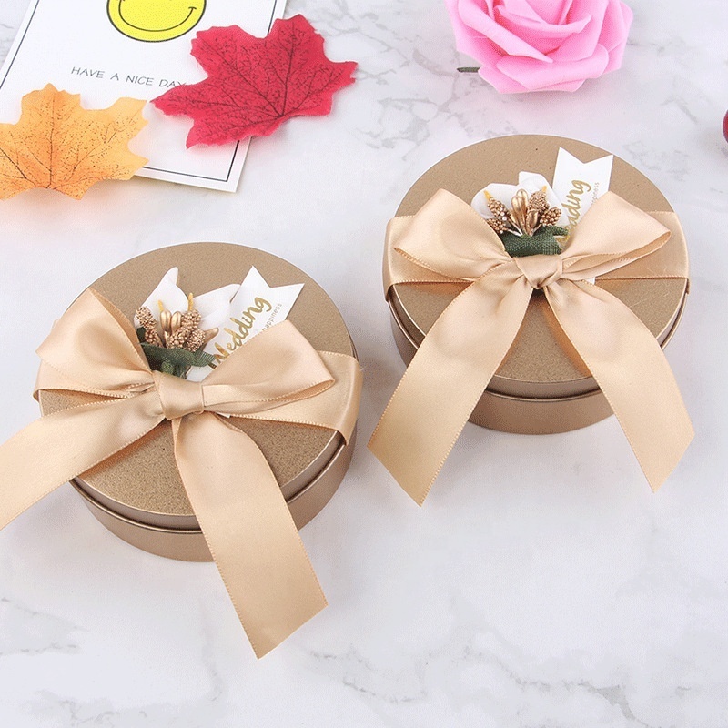 DIY Round Shape Tin Box Wedding Candy Packing Tin Boxes Metal Wholesale Custom Heart shape Metal Box