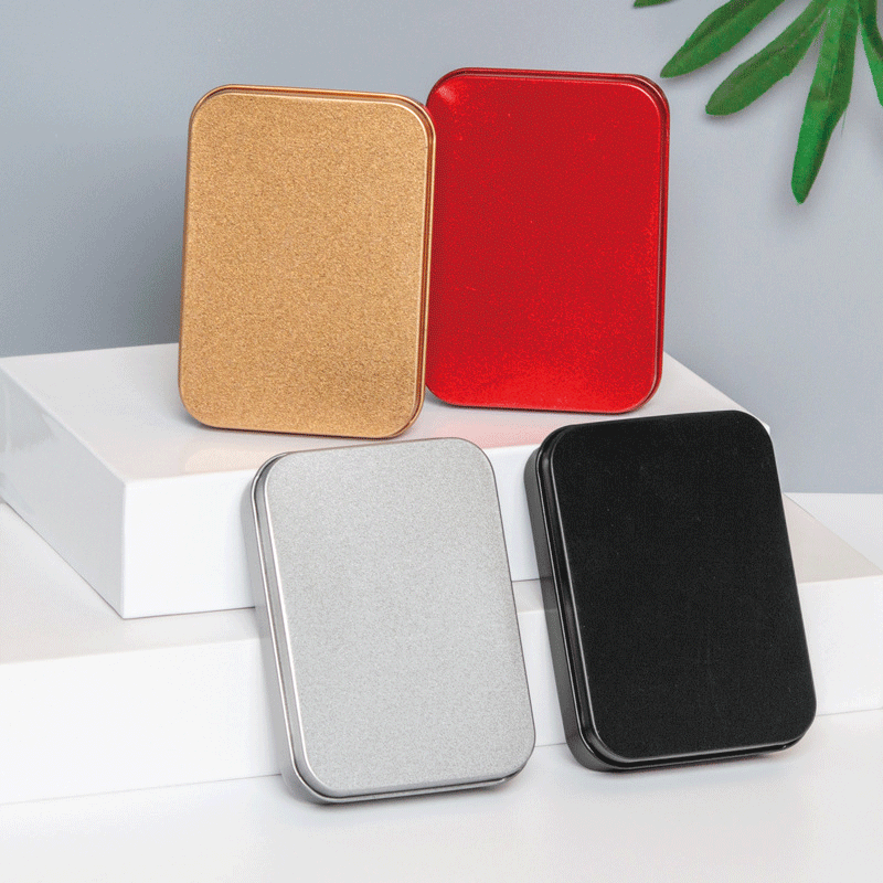 Wholesale Black Sliver Color Sewing Accessories Tin Container Custom Small Rectangular Metal Tin Box For Badge