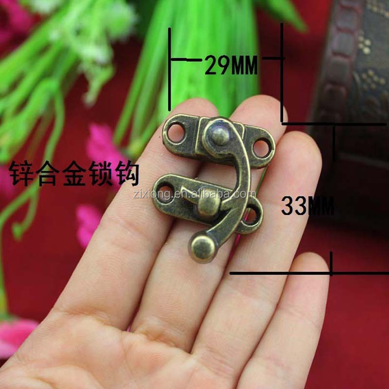 Wooden Box Zinc Alloy oxhorn Lock Clasp Catches Latches