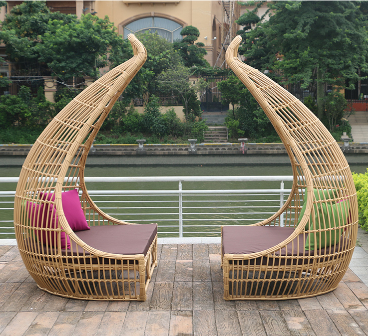 In Stock Luxury garden furniture hotel poor swing used outdoor dining chair Rattan chair in swimming pool,butterfly outdoor