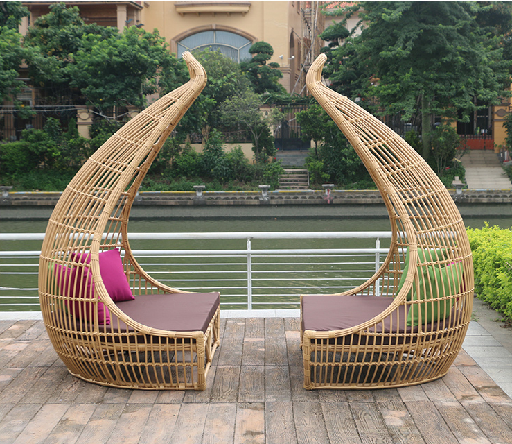 In Stock Luxury garden furniture hotel poor swing used outdoor dining chair Rattan chair in swimming pool,butterfly outdoor