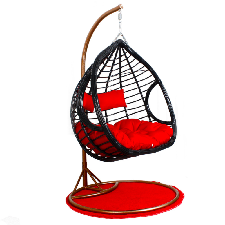 Rattan Wicker Adult Hanging Egg Chair Outdoor Hanging  Swing Chair Two Person Hanging Egg Chair With Stand Swing Sofa Wicker