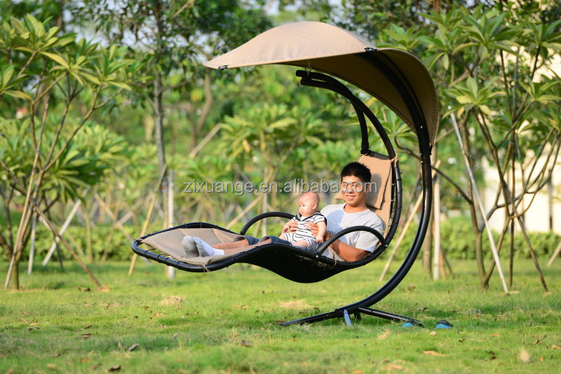 Factory Chaise Lounger Arc Stand Air Porch Swing Hammock Chair With Canopy for Outdoor