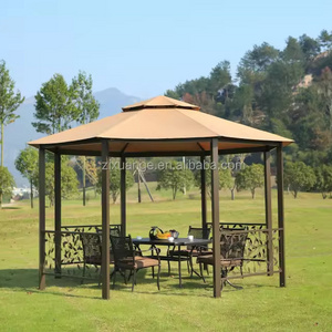 Backyard Private Space Netting And Waterproof Mounted Gazebo Sunshade Awning Outdoor Gazebo