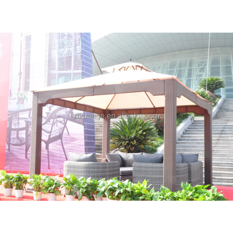 Large Luxury Outdoor Rattan Gazebo Garden Pavilion Outdoor Tent