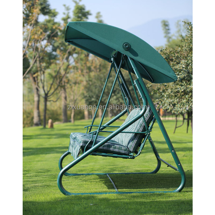 New Design Outdoor Two Seat Covered Swings Patio Chair Iron Hanging Garden Patio Garden Swing With Cover patio swings